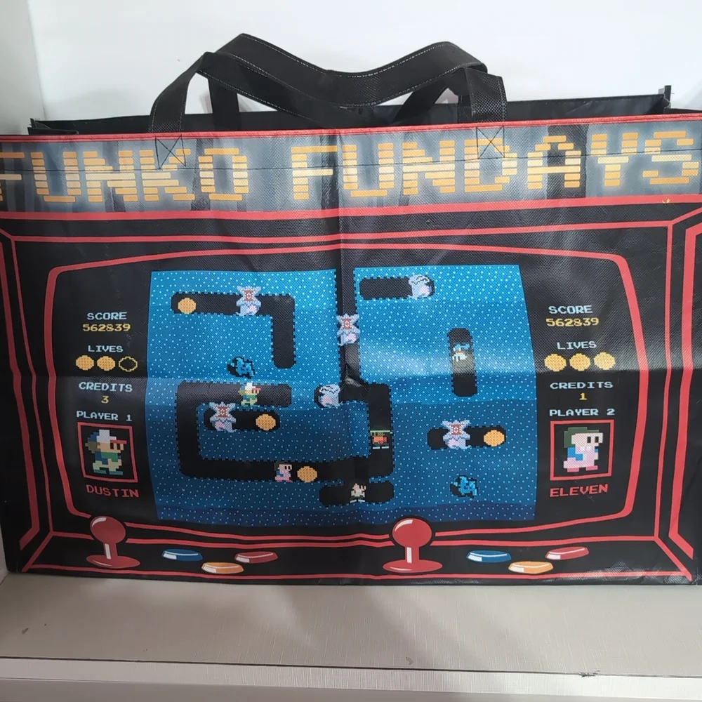 Funko Fundays Retro Arcade Tote Bag – Large 24x15x9 – Black/Blue - Picture 5 of 14